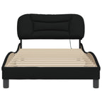 Bed Frame with LED without Mattress "Hvar" Black 100x200 cm Fabric