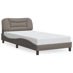 Bed Frame with LED without Mattress "Hvar" Taupe 100x200 cm Fabric