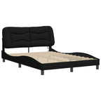 Bed Frame with LED without Mattress "Hvar" Black 120x200 cm Fabric
