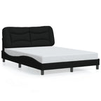 Bed Frame with LED without Mattress "Hvar" Black 120x200 cm Fabric