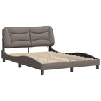 Bed Frame with LED without Mattress "Hvar" Taupe 120x200 cm Fabric
