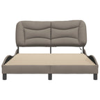 Bed Frame with LED without Mattress "Hvar" Taupe 120x200 cm Fabric