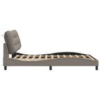Bed Frame with LED without Mattress "Hvar" Taupe 120x200 cm Fabric