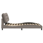 Bed Frame with LED without Mattress "Hvar" Taupe 140x190 cm Fabric