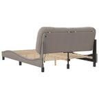 Bed Frame with LED without Mattress "Hvar" Taupe 140x190 cm Fabric