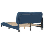Bed Frame with LED without Mattress "Hvar" Blue 140x190 cm Fabric