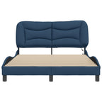 Bed Frame with LED without Mattress "Hvar" Blue 140x200 cm Fabric