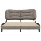 Bed Frame with LED without Mattress "Hvar" Taupe 160x200 cm Fabric