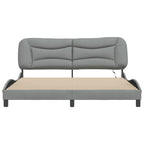 Bed Frame with LED without Mattress "Hvar" Light Grey 180x200 cm Fabric