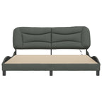 Bed Frame with LED without Mattress "Hvar" Dark Grey 180x200 cm Fabric