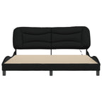 Bed Frame with LED without Mattress "Hvar" Black 180x200 cm Fabric