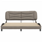 Bed Frame with LED without Mattress "Hvar" Taupe 180x200 cm Fabric