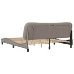 Bed Frame with LED without Mattress "Hvar" Taupe 180x200 cm Fabric