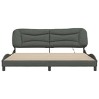Bed Frame with LED without Mattress "Hvar" Dark Grey 200x200 cm Fabric