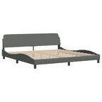 Bed Frame with LED without Mattress "Hvar" Dark Grey 200x200 cm Fabric