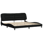Bed Frame with LED without Mattress "Hvar" Black 200x200 cm Fabric