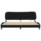 Bed Frame with LED without Mattress "Hvar" Black 200x200 cm Fabric