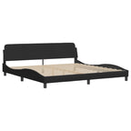 Bed Frame with LED without Mattress "Hvar" Black 200x200 cm Fabric