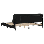Bed Frame with LED without Mattress "Hvar" Black 200x200 cm Fabric
