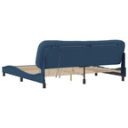 Bed Frame with LED without Mattress "Hvar" Blue 200x200 cm Fabric