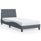 Bed Frame with LED without Mattress "Hanko" Dark Grey 80x200 cm Velvet