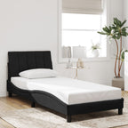 Bed Frame with LED without Mattress "Hanko" Black 80x200 cm Velvet