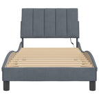Bed Frame with LED without Mattress "Hanko" Dark Grey 90x190 cm Velvet