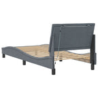 Bed Frame with LED without Mattress "Hanko" Dark Grey 90x190 cm Velvet