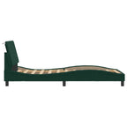 Bed Frame with LED without Mattress "Hanko" Dark Green 90x190 cm Velvet