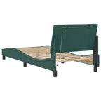 Bed Frame with LED without Mattress "Hanko" Dark Green 90x190 cm Velvet