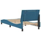 Bed Frame with LED without Mattress "Hanko" Blue 90x190 cm Velvet