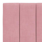 Bed Frame with LED without Mattress "Hanko" Pink 90x190 cm Velvet