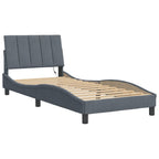 Bed Frame with LED without Mattress "Hanko" Dark Grey 90x200 cm Velvet