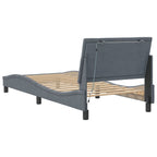 Bed Frame with LED without Mattress "Hanko" Dark Grey 90x200 cm Velvet
