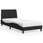 Bed Frame with LED without Mattress "Hanko" Black 90x200 cm Velvet