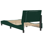 Bed Frame with LED without Mattress "Hanko" Dark Green 90x200 cm Velvet