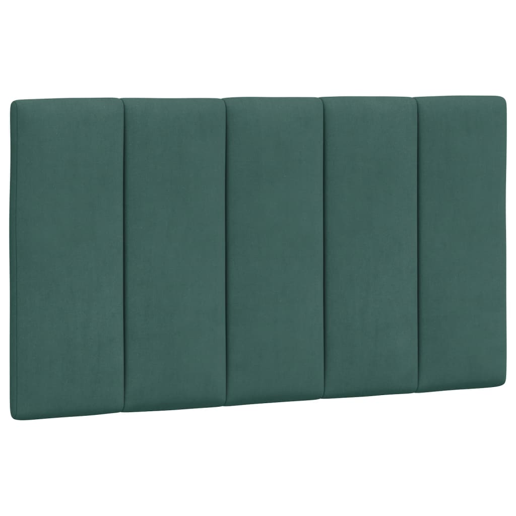 Bed Frame with LED without Mattress "Hanko" Dark Green 90x200 cm Velvet