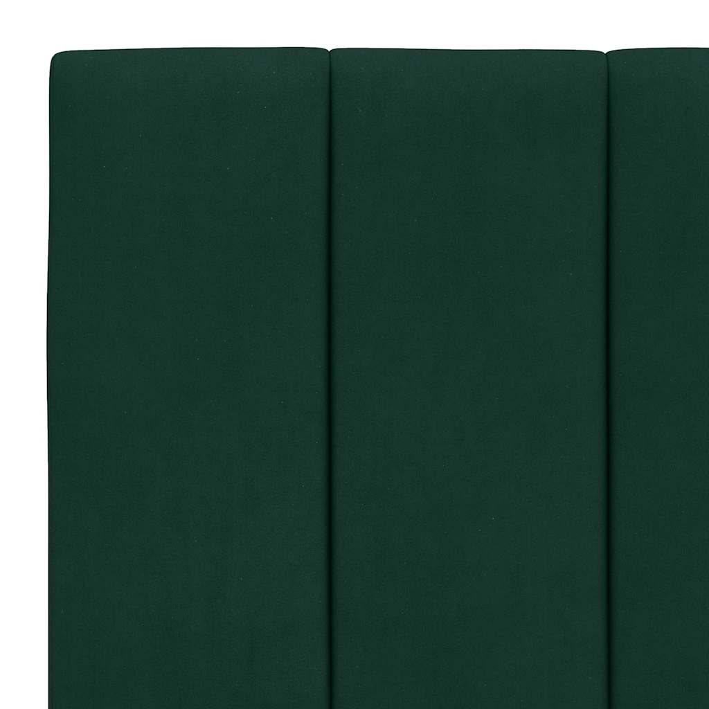 Bed Frame with LED without Mattress "Hanko" Dark Green 90x200 cm Velvet