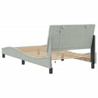 Bed Frame with LED without Mattress "Hanko" Light Grey 100x200 cm Velvet
