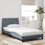 Bed Frame with LED without Mattress "Hanko" Dark Grey 100x200 cm Velvet
