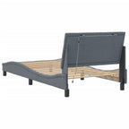 Bed Frame with LED without Mattress "Hanko" Dark Grey 100x200 cm Velvet