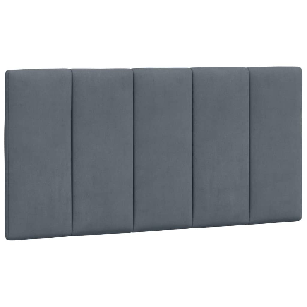 Bed Frame with LED without Mattress "Hanko" Dark Grey 100x200 cm Velvet