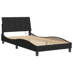 Bed Frame with LED without Mattress "Hanko" Black 100x200 cm Velvet