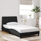 Bed Frame with LED without Mattress "Hanko" Black 100x200 cm Velvet