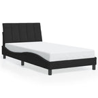 Bed Frame with LED without Mattress "Hanko" Black 100x200 cm Velvet