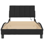 Bed Frame with LED without Mattress "Hanko" Black 100x200 cm Velvet