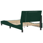 Bed Frame with LED without Mattress "Hanko" Dark Green 100x200 cm Velvet