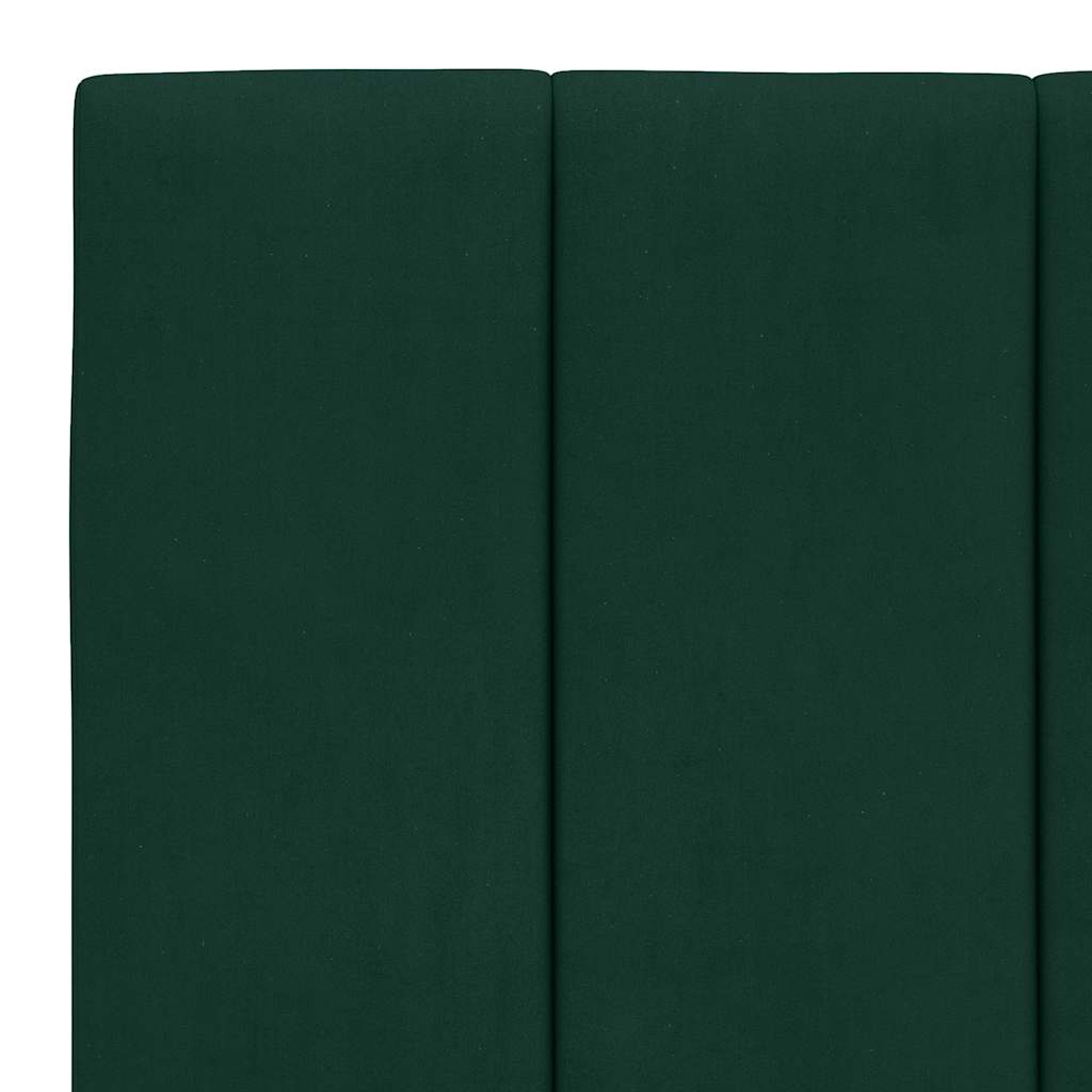 Bed Frame with LED without Mattress "Hanko" Dark Green 100x200 cm Velvet