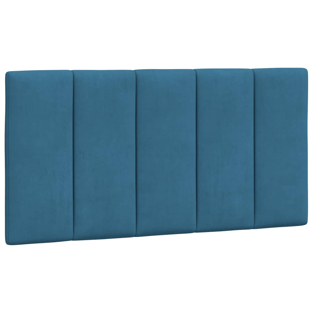 Bed Frame with LED without Mattress "Hanko" Blue 100x200 cm Velvet