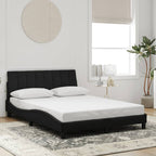Bed Frame with LED without Mattress "Hanko" Black 120x200 cm Velvet